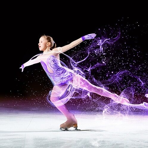 Young girl figure skating