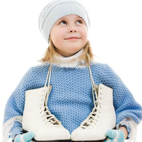 Young girl with figure skates
